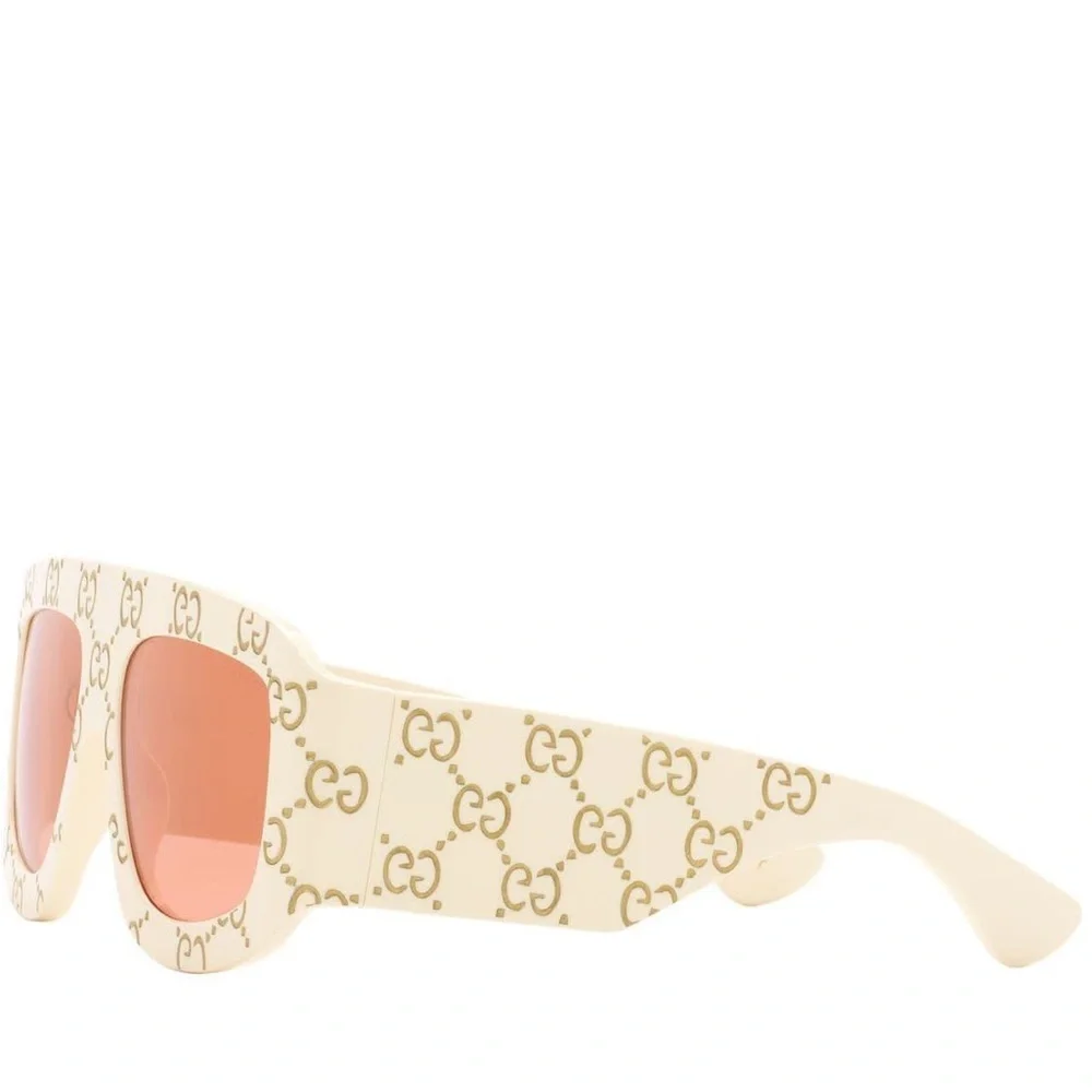 Gucci Rectangular Sunglasses with GG0983s Ivory - Gucci Eyewear